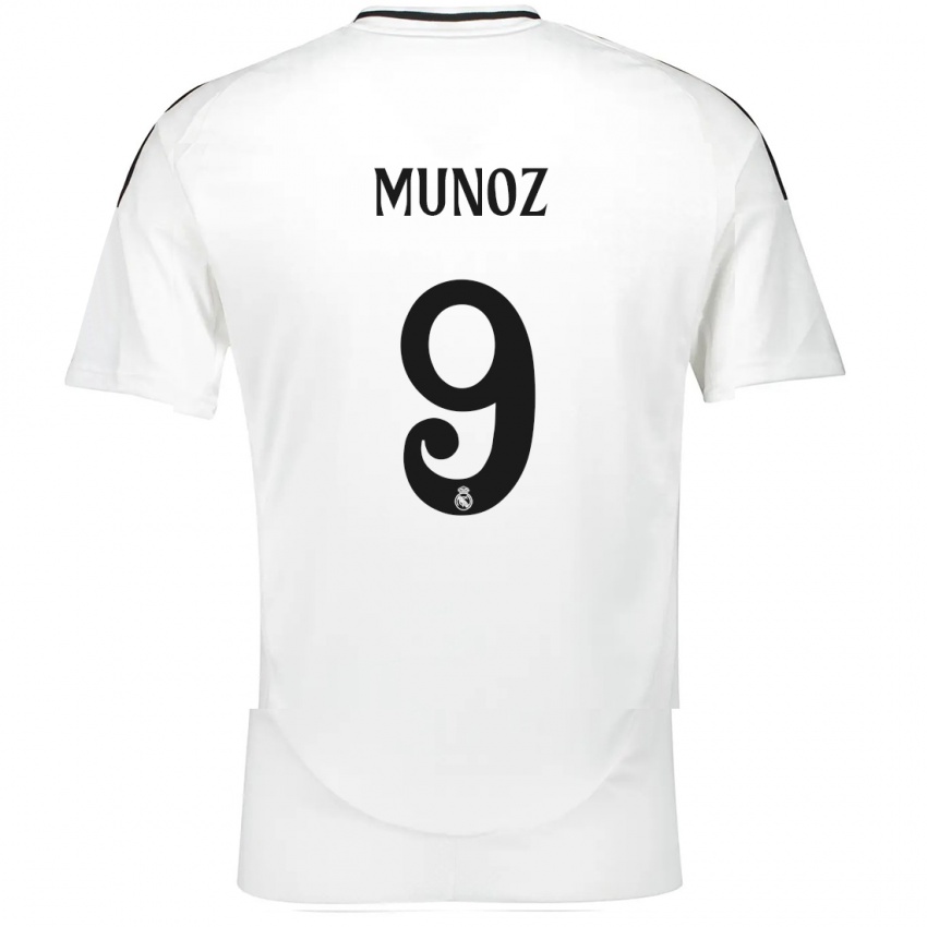 Niño Camiseta Victor Munoz #9 Blanco 1ª Equipación 2024/25 La Camisa Chile