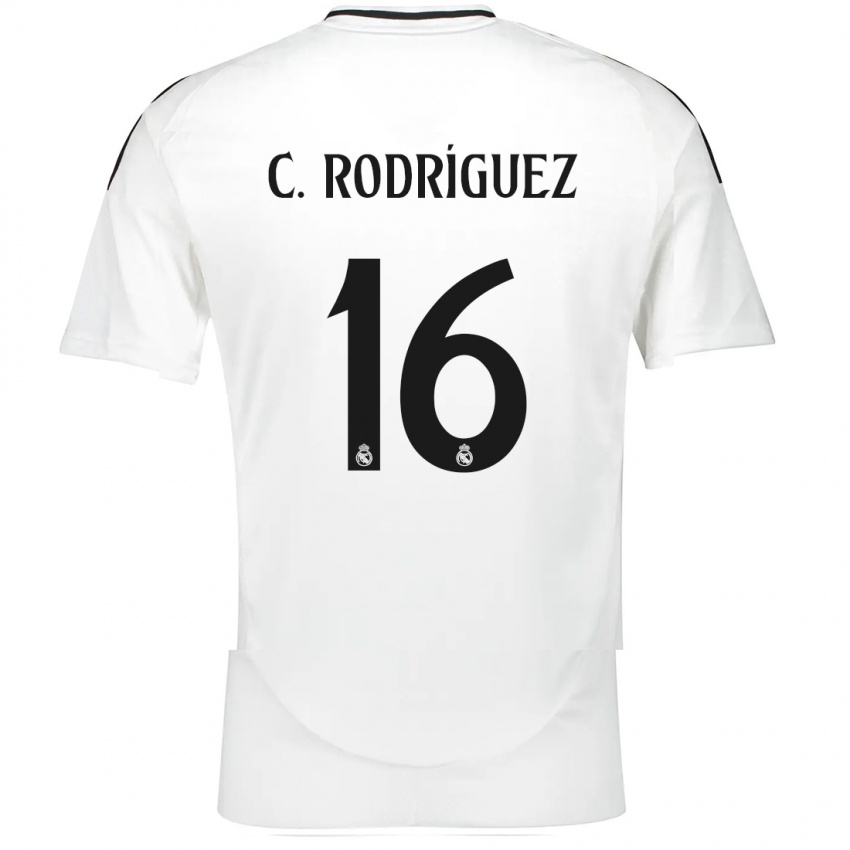 Niño Camiseta Carlos Rodríguez #16 Blanco 1ª Equipación 2024/25 La Camisa Chile