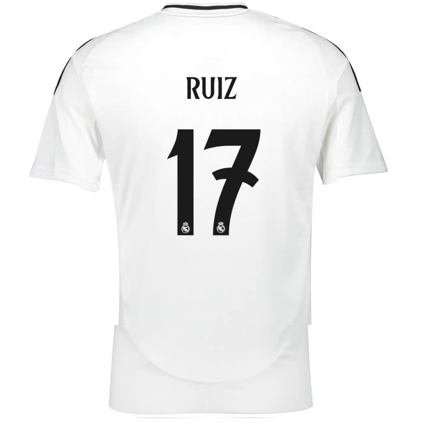 Niño Camiseta David Ruiz #17 Blanco 1ª Equipación 2024/25 La Camisa Chile