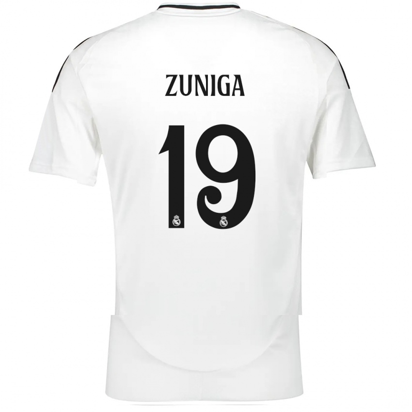 Niño Camiseta Loren Zúñiga #19 Blanco 1ª Equipación 2024/25 La Camisa Chile