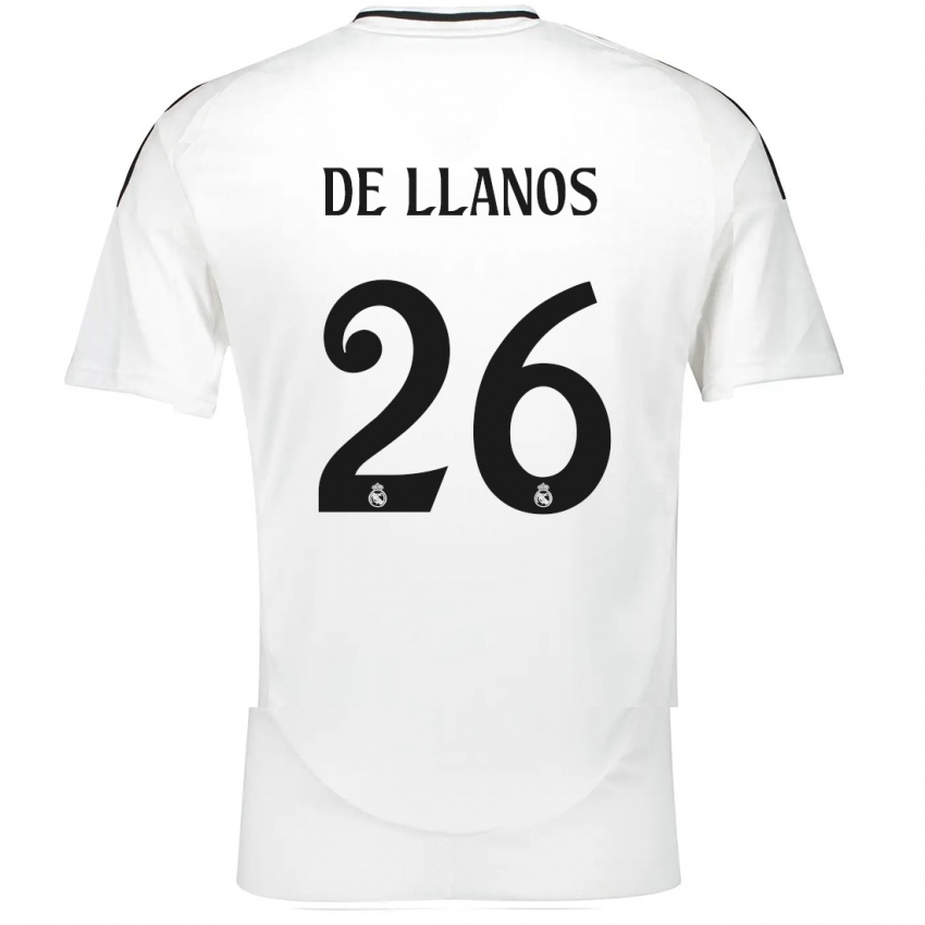 Niño Camiseta Hugo De Llanos #26 Blanco 1ª Equipación 2024/25 La Camisa Chile