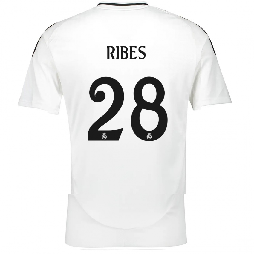 Niño Camiseta Kike Ribes #28 Blanco 1ª Equipación 2024/25 La Camisa Chile