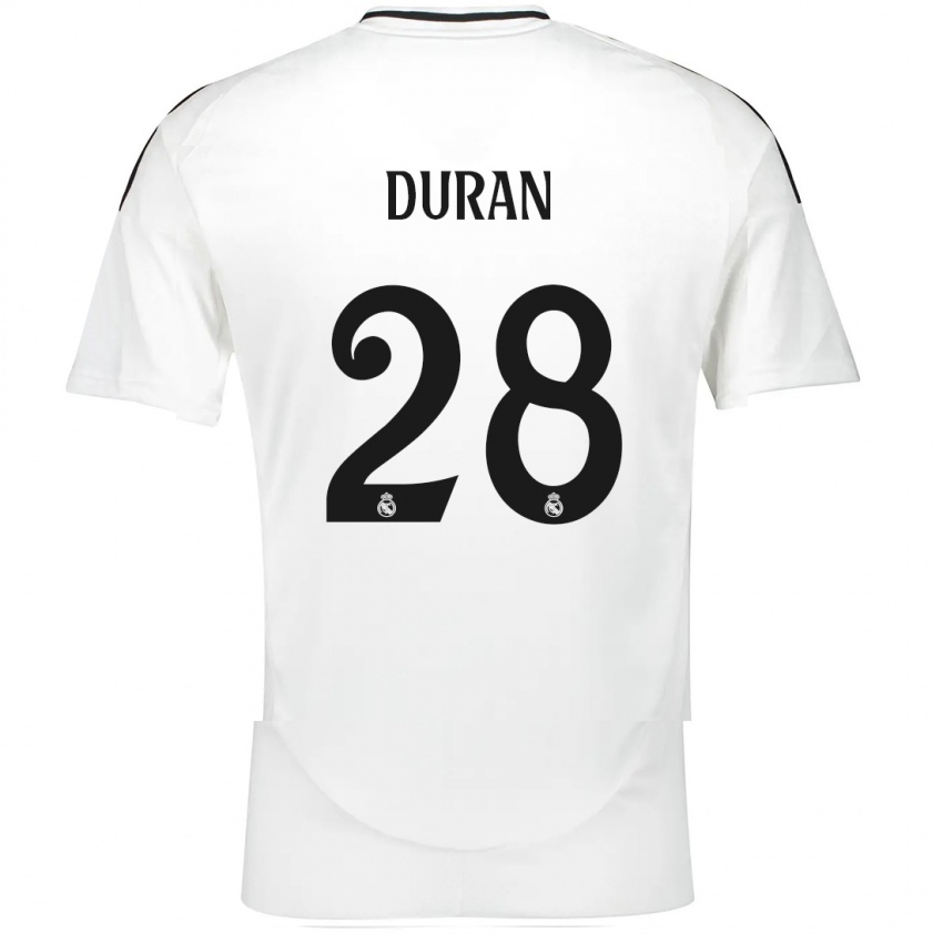 Niño Camiseta Pol Duran #28 Blanco 1ª Equipación 2024/25 La Camisa Chile