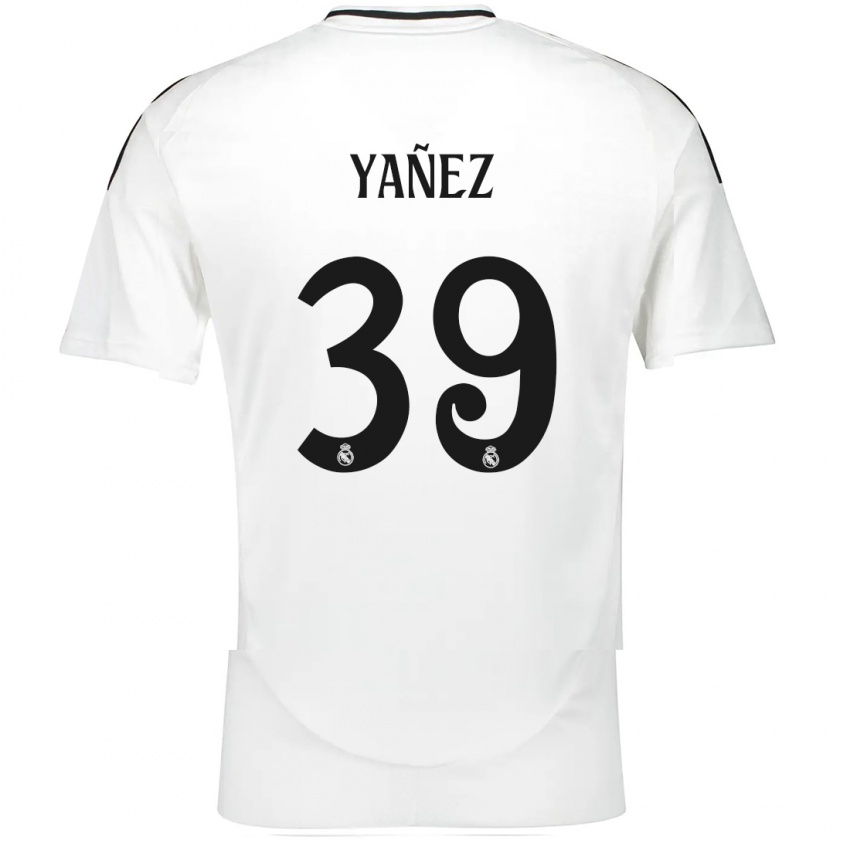 Niño Camiseta Daniel Yañez #39 Blanco 1ª Equipación 2024/25 La Camisa Chile