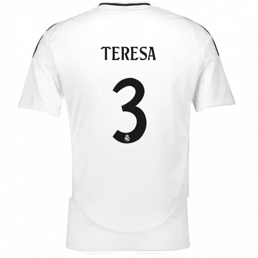 Niño Camiseta Teresa Abelleira #3 Blanco 1ª Equipación 2024/25 La Camisa Chile