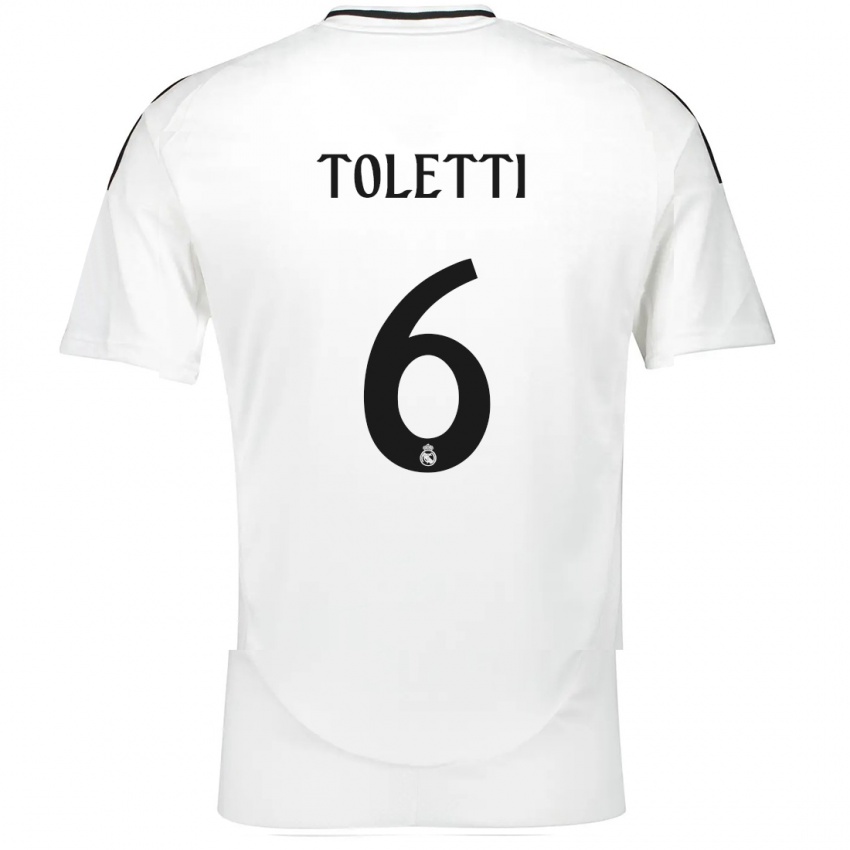 Niño Camiseta Sandie Toletti #6 Blanco 1ª Equipación 2024/25 La Camisa Chile