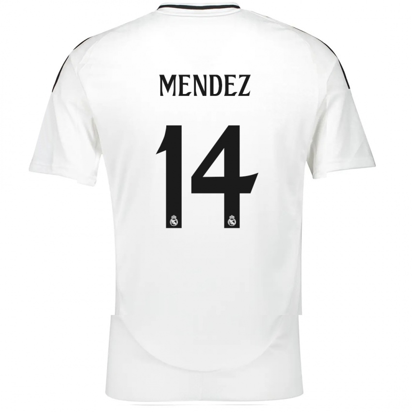 Niño Camiseta María Méndez #14 Blanco 1ª Equipación 2024/25 La Camisa Chile