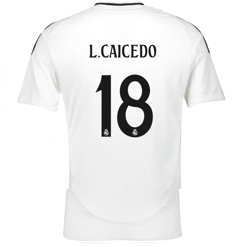 Niño Camiseta Linda Caicedo #18 Blanco 1ª Equipación 2024/25 La Camisa Chile