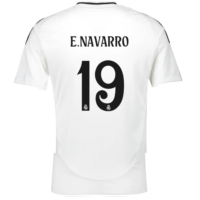 Niño Camiseta Eva Navarro #19 Blanco 1ª Equipación 2024/25 La Camisa Chile