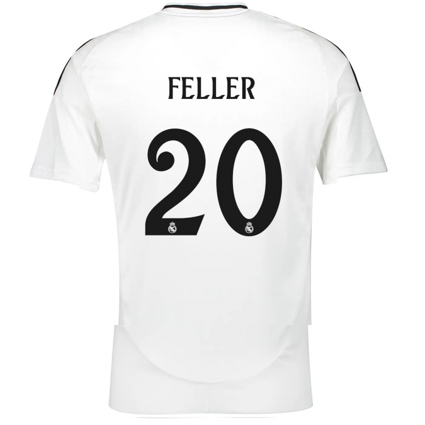 Niño Camiseta Naomie Feller #20 Blanco 1ª Equipación 2024/25 La Camisa Chile