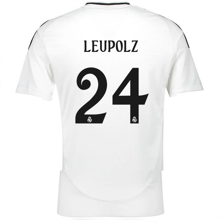 Niño Camiseta Melanie Leupolz #24 Blanco 1ª Equipación 2024/25 La Camisa Chile