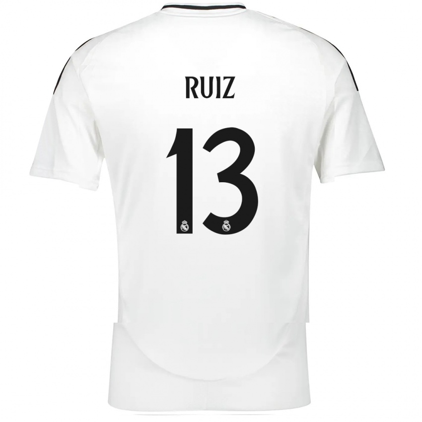 Niño Camiseta Guillermo Ruiz #13 Blanco 1ª Equipación 2024/25 La Camisa Chile