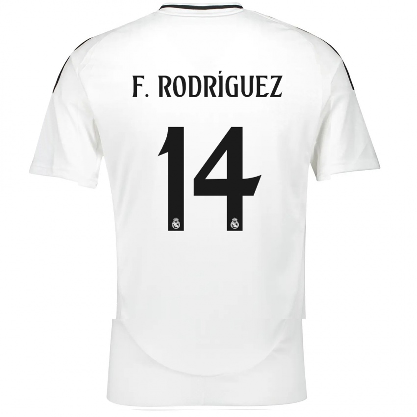 Niño Camiseta Fer Rodríguez #14 Blanco 1ª Equipación 2024/25 La Camisa Chile