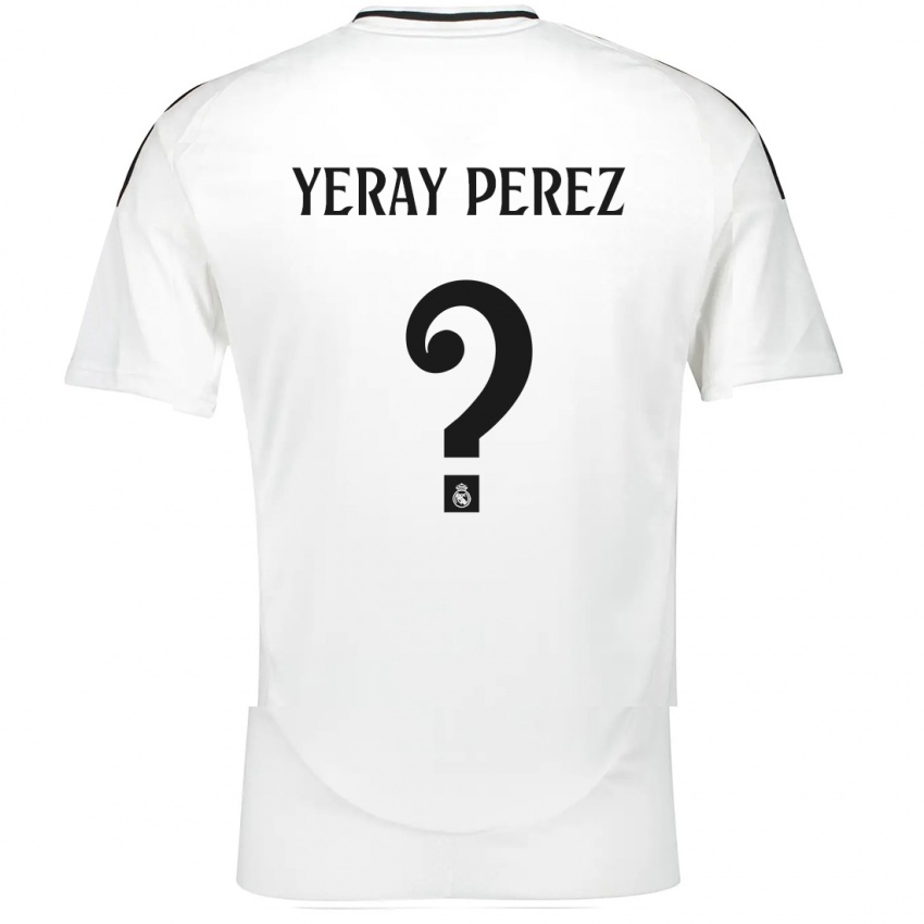 Niño Camiseta Yeray Perez #0 Blanco 1ª Equipación 2024/25 La Camisa Chile