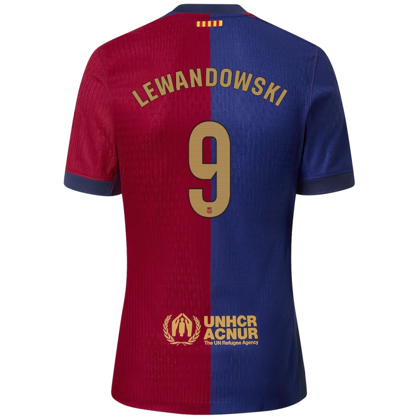 Niño Camiseta Robert Lewandowski #9 Azul Rojo 1ª Equipación 2024/25 La Camisa Chile