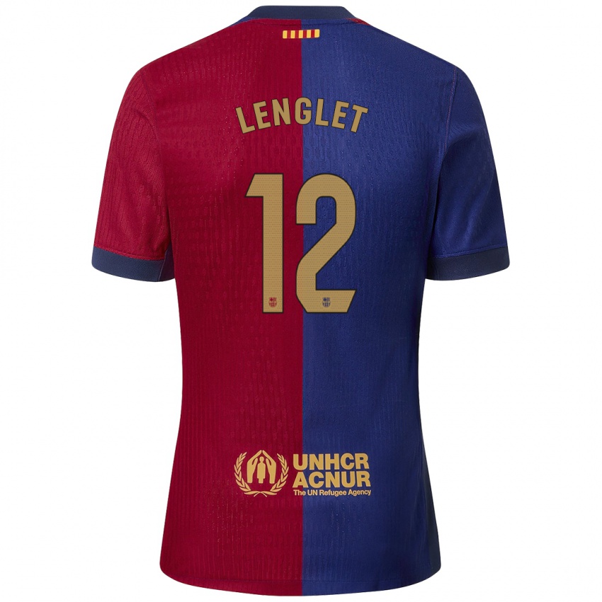 Niño Camiseta Clement Lenglet #12 Azul Rojo 1ª Equipación 2024/25 La Camisa Chile