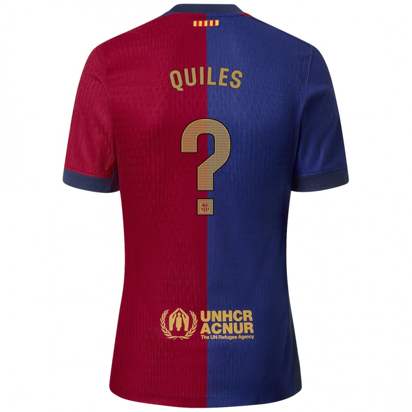 Niño Camiseta Jan Quiles #0 Azul Rojo 1ª Equipación 2024/25 La Camisa Chile