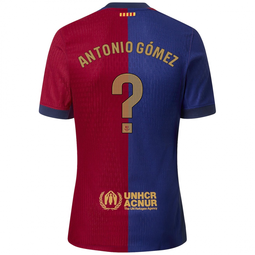 Niño Camiseta Antonio Gómez #0 Azul Rojo 1ª Equipación 2024/25 La Camisa Chile