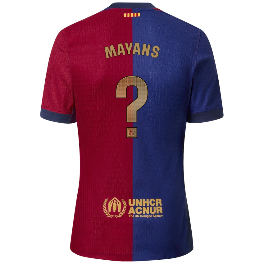 Niño Camiseta Sergi Mayans #0 Azul Rojo 1ª Equipación 2024/25 La Camisa Chile