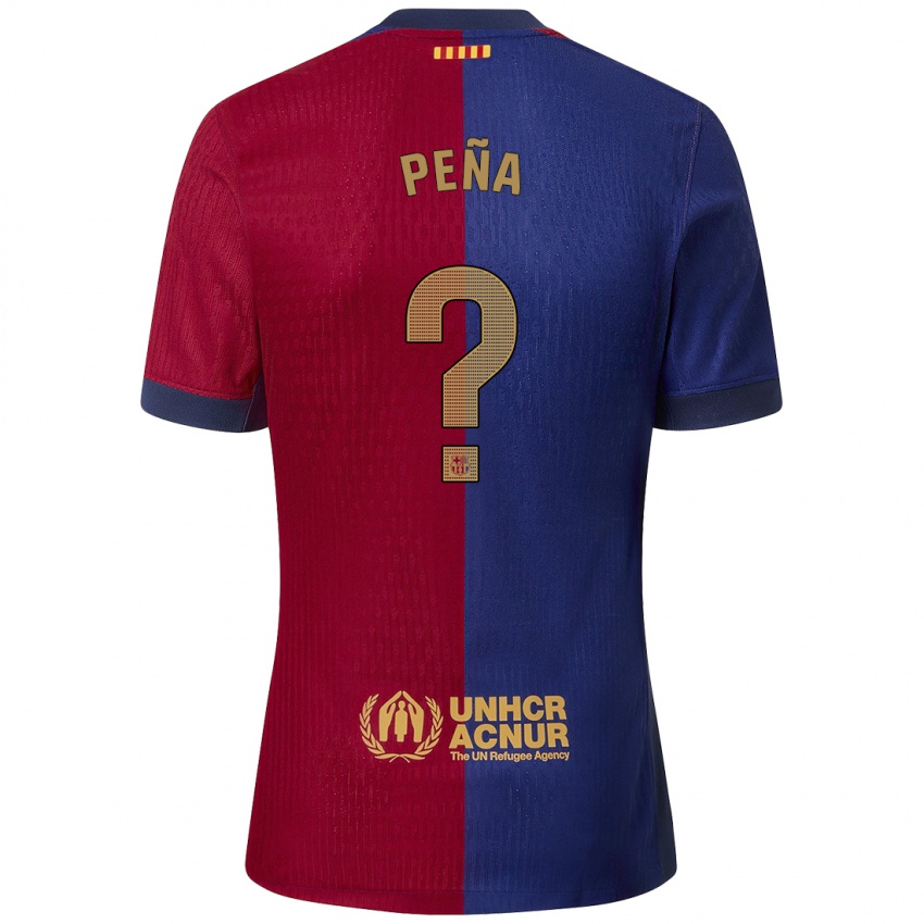 Niño Camiseta Pablo Peña #0 Azul Rojo 1ª Equipación 2024/25 La Camisa Chile