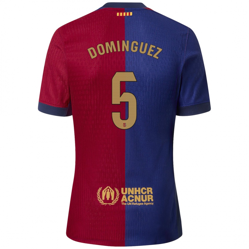 Niño Camiseta Sergi Dominguez #5 Azul Rojo 1ª Equipación 2024/25 La Camisa Chile