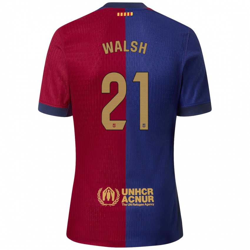 Niño Camiseta Keira Walsh #21 Azul Rojo 1ª Equipación 2024/25 La Camisa Chile