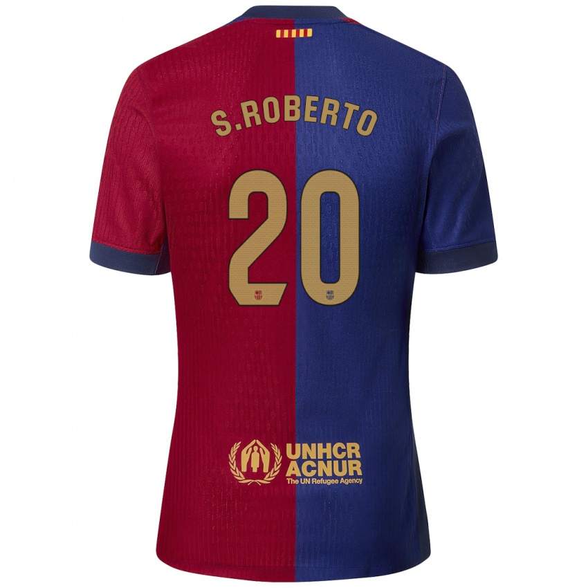 Niño Camiseta Sergi Roberto #20 Azul Rojo 1ª Equipación 2024/25 La Camisa Chile