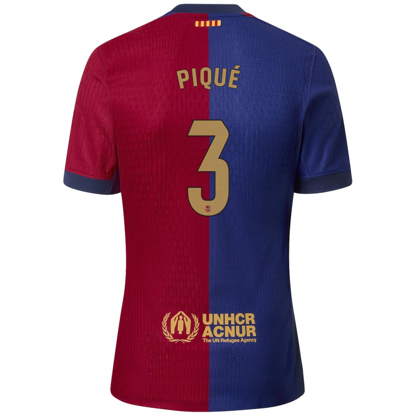 Niño Camiseta Gerard Piqué #3 Azul Rojo 1ª Equipación 2024/25 La Camisa Chile