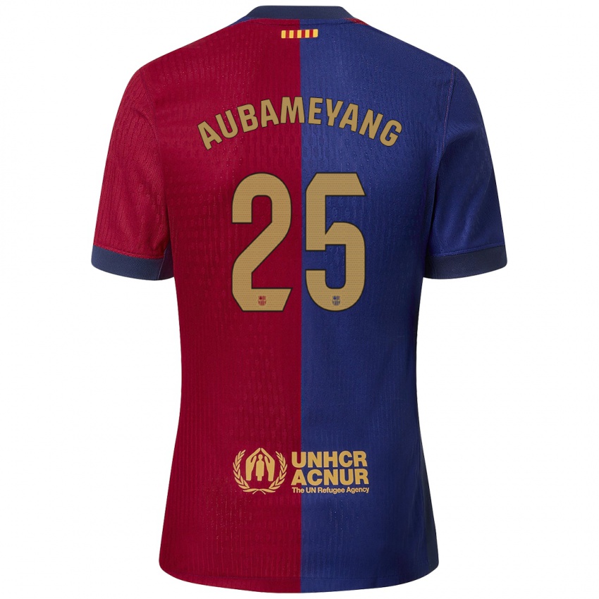 Niño Camiseta Pierre Emerick Aubameyang #25 Azul Rojo 1ª Equipación 2024/25 La Camisa Chile