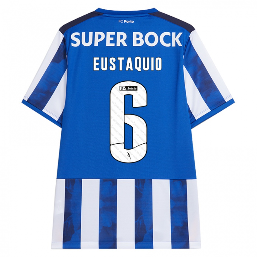 Niño Camiseta Stephen Eustaquio #6 Azul Blanco 1ª Equipación 2024/25 La Camisa Chile