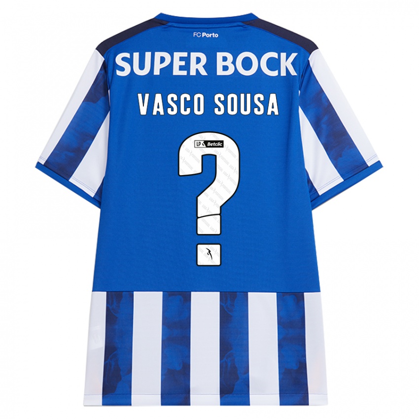 Niño Camiseta Vasco Sousa #0 Azul Blanco 1ª Equipación 2024/25 La Camisa Chile