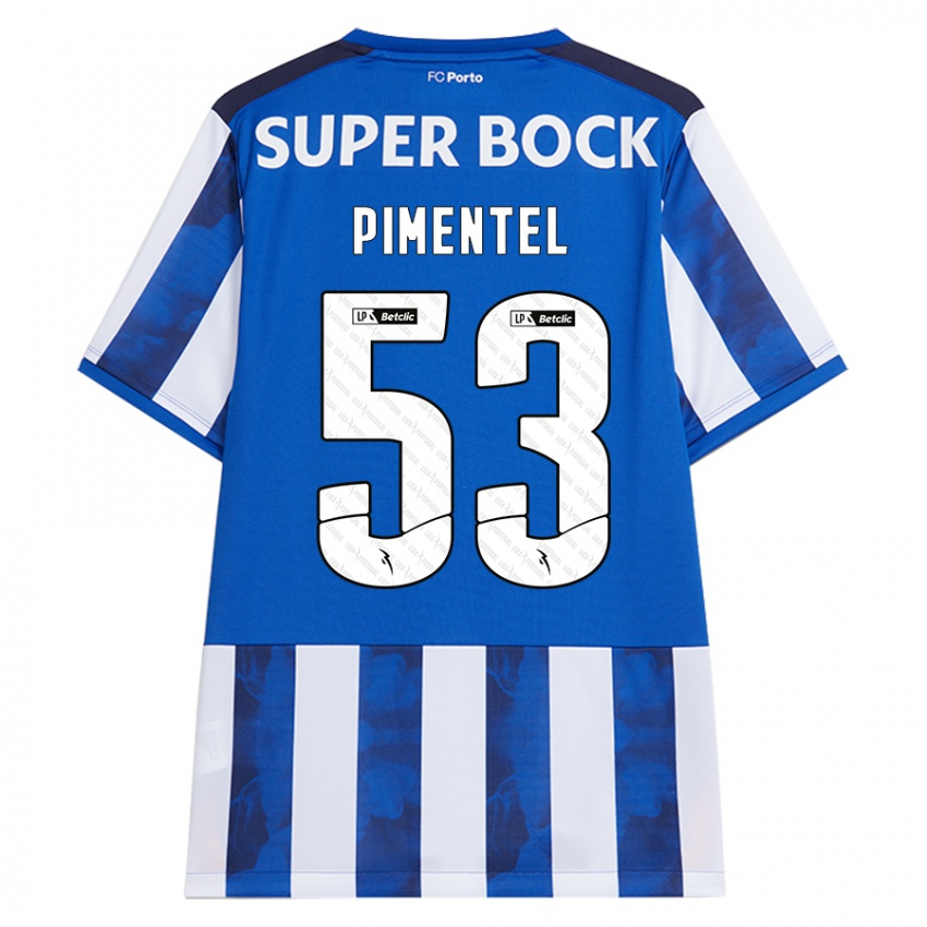 Niño Camiseta Eric Pimentel #53 Azul Blanco 1ª Equipación 2024/25 La Camisa Chile