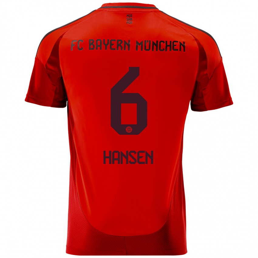 Niño Camiseta Tuva Hansen #6 Rojo 1ª Equipación 2024/25 La Camisa Chile