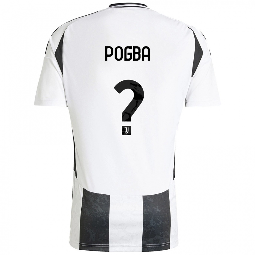 Niño Camiseta Paul Pogba #0 Blanco Negro 1ª Equipación 2024/25 La Camisa Chile