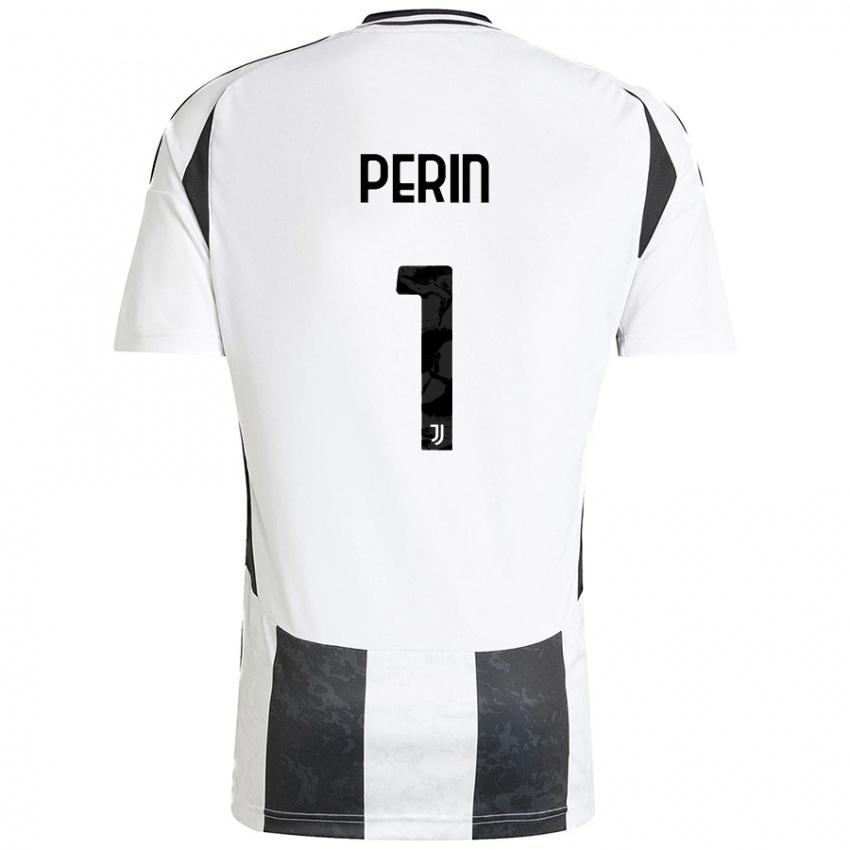 Niño Camiseta Mattia Perin #1 Blanco Negro 1ª Equipación 2024/25 La Camisa Chile