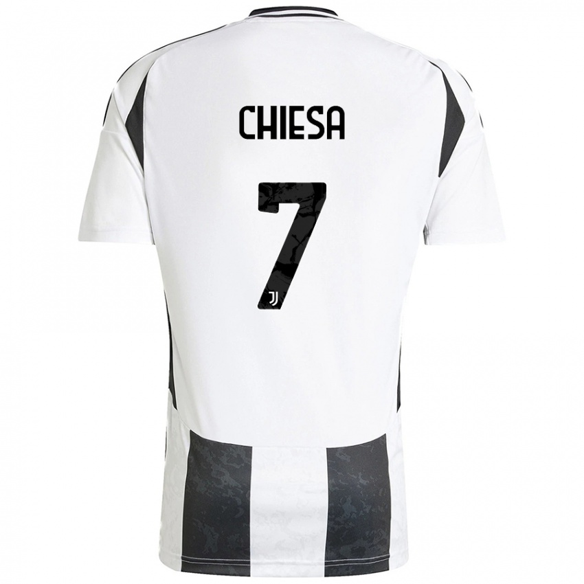 Niño Camiseta Federico Chiesa #7 Blanco Negro 1ª Equipación 2024/25 La Camisa Chile