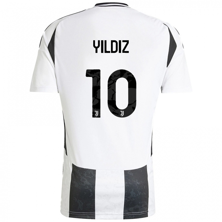 Niño Camiseta Kenan Yildiz #10 Blanco Negro 1ª Equipación 2024/25 La Camisa Chile