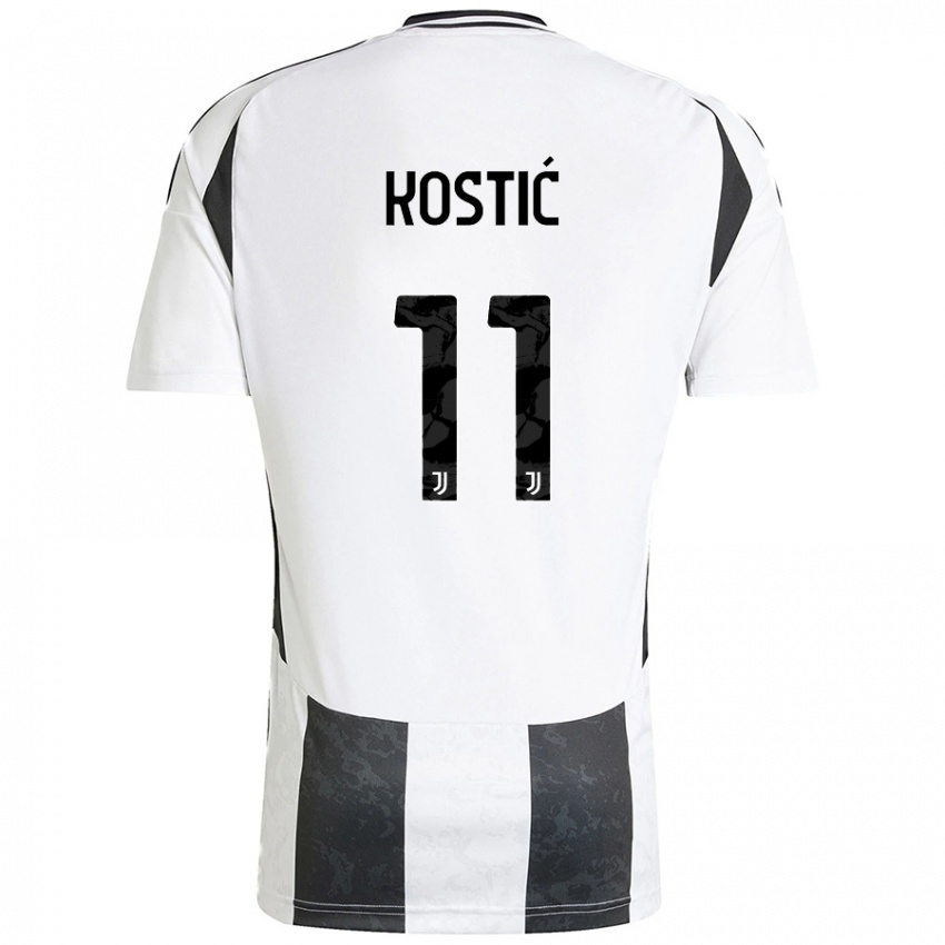 Niño Camiseta Filip Kostic #11 Blanco Negro 1ª Equipación 2024/25 La Camisa Chile