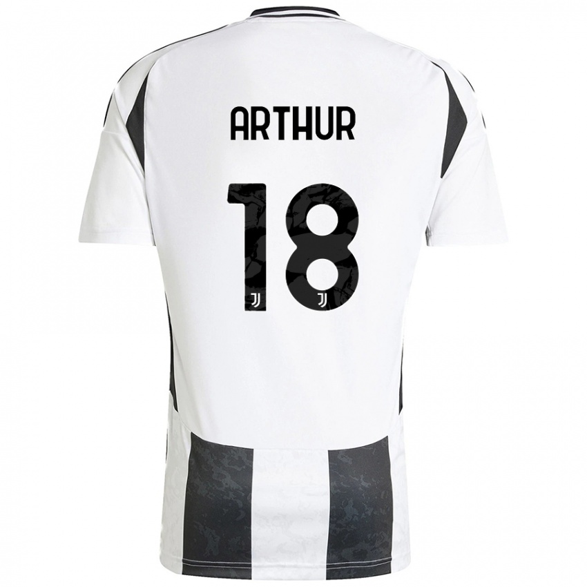 Niño Camiseta Arthur Melo #18 Blanco Negro 1ª Equipación 2024/25 La Camisa Chile