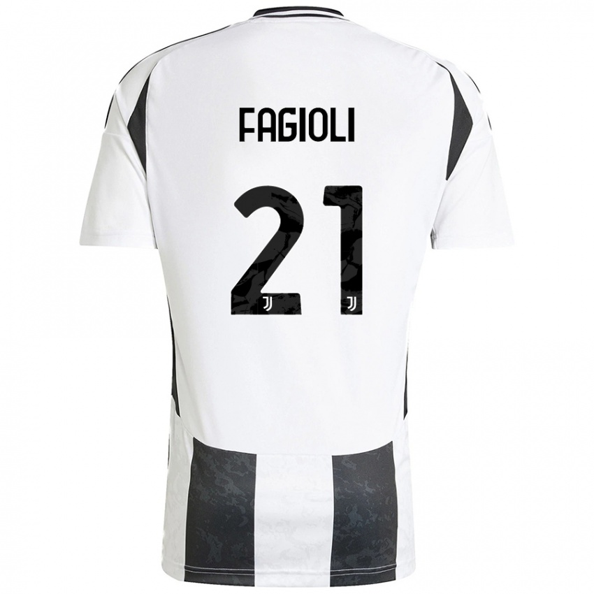 Niño Camiseta Nicolo Fagioli #21 Blanco Negro 1ª Equipación 2024/25 La Camisa Chile