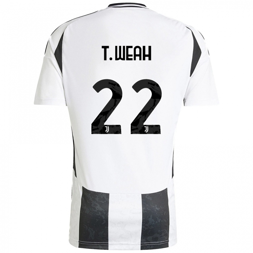 Niño Camiseta Timothy Weah #22 Blanco Negro 1ª Equipación 2024/25 La Camisa Chile