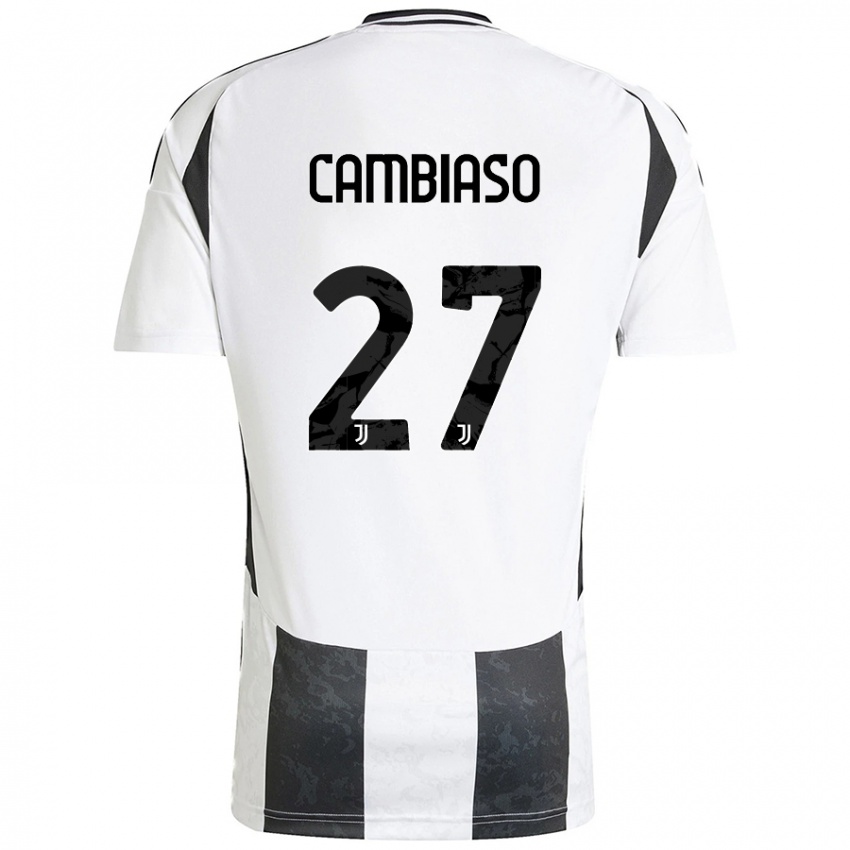 Niño Camiseta Andrea Cambiaso #27 Blanco Negro 1ª Equipación 2024/25 La Camisa Chile