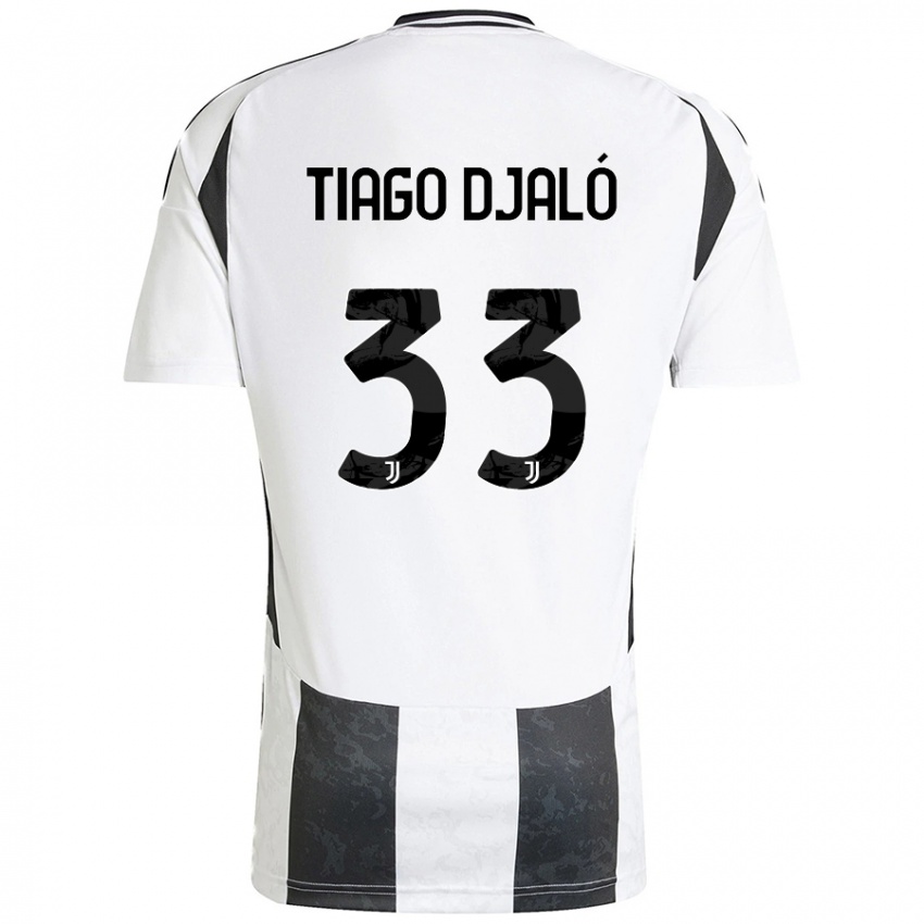 Niño Camiseta Tiago Djaló #33 Blanco Negro 1ª Equipación 2024/25 La Camisa Chile