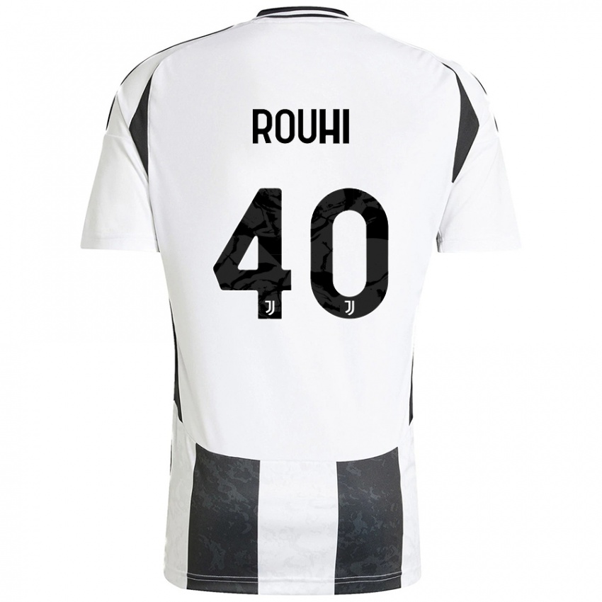 Niño Camiseta Jonas Rouhi #40 Blanco Negro 1ª Equipación 2024/25 La Camisa Chile