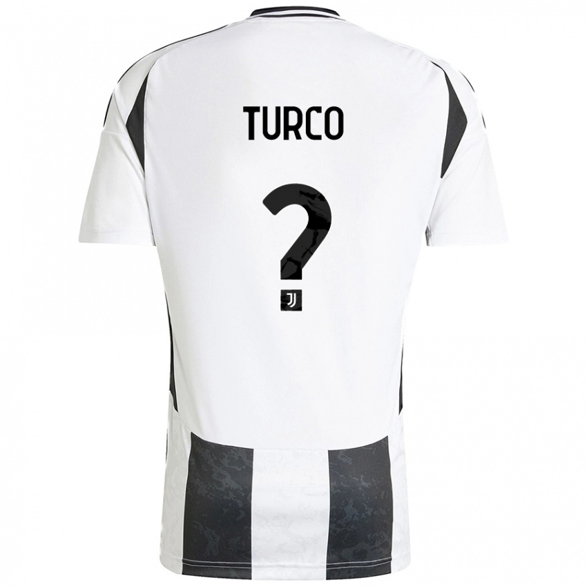 Niño Camiseta Stefano Turco #0 Blanco Negro 1ª Equipación 2024/25 La Camisa Chile