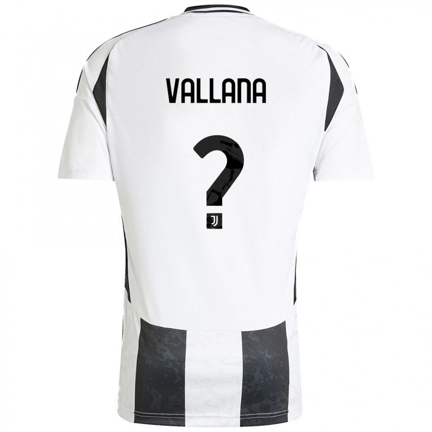 Niño Camiseta Edoardo Vallana #0 Blanco Negro 1ª Equipación 2024/25 La Camisa Chile