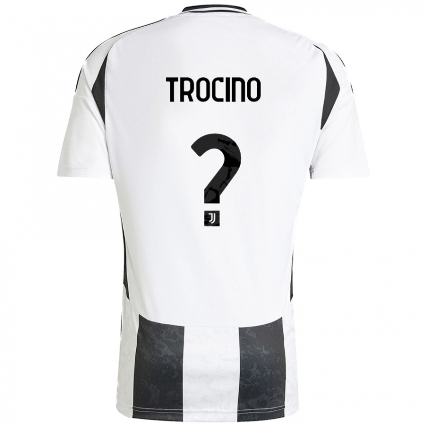 Niño Camiseta Luca Trocino #0 Blanco Negro 1ª Equipación 2024/25 La Camisa Chile