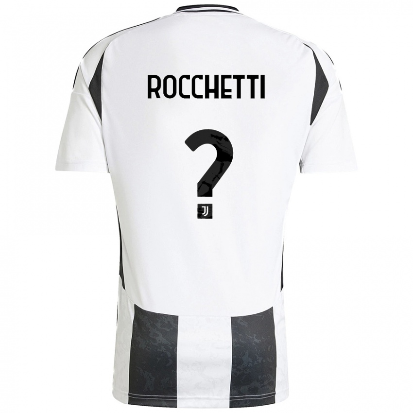 Niño Camiseta Edoardo Rocchetti #0 Blanco Negro 1ª Equipación 2024/25 La Camisa Chile