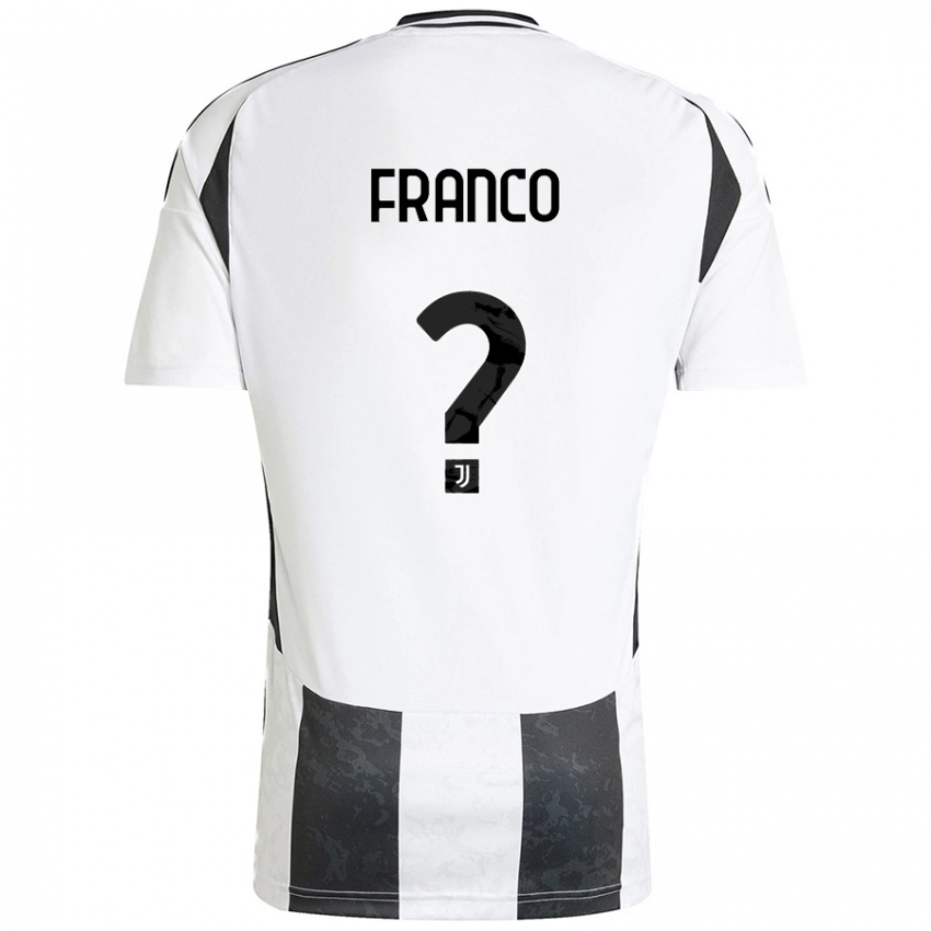 Niño Camiseta Christian Franco #0 Blanco Negro 1ª Equipación 2024/25 La Camisa Chile