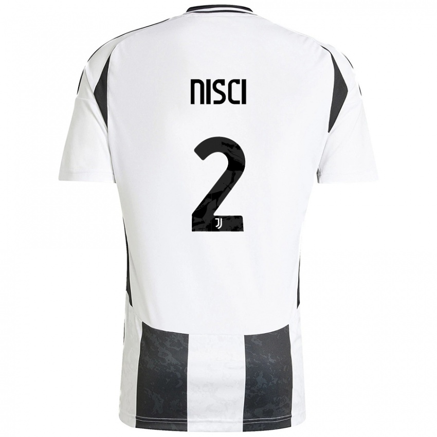 Niño Camiseta Alessandro Nisci #2 Blanco Negro 1ª Equipación 2024/25 La Camisa Chile